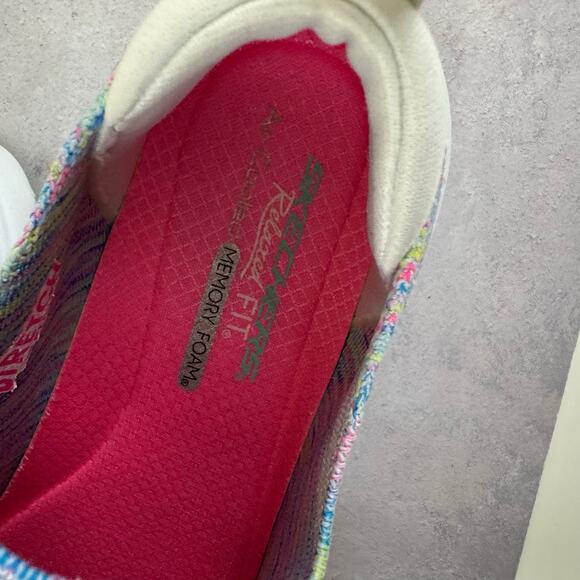 Skechers D'Lux Walker Rainbow Walking Shoes Slip On 149367 Womens Size 8.5 - Picture 10 of 12